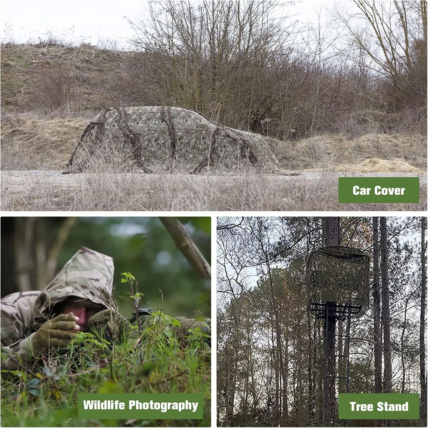 One Way See Through Camouflage Lightweight Mesh Camo Netting 5FTX6.5Ft New, Hunt