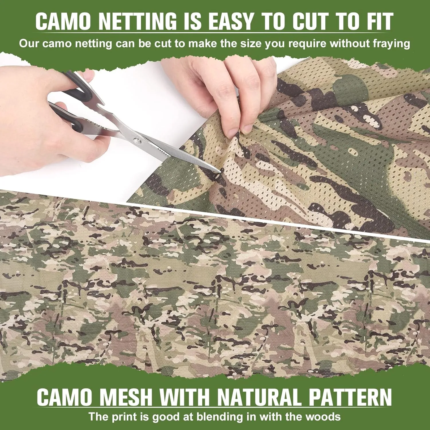One Way See Through Camouflage Lightweight Mesh Camo Netting 5FTX6.5Ft New, Hunt