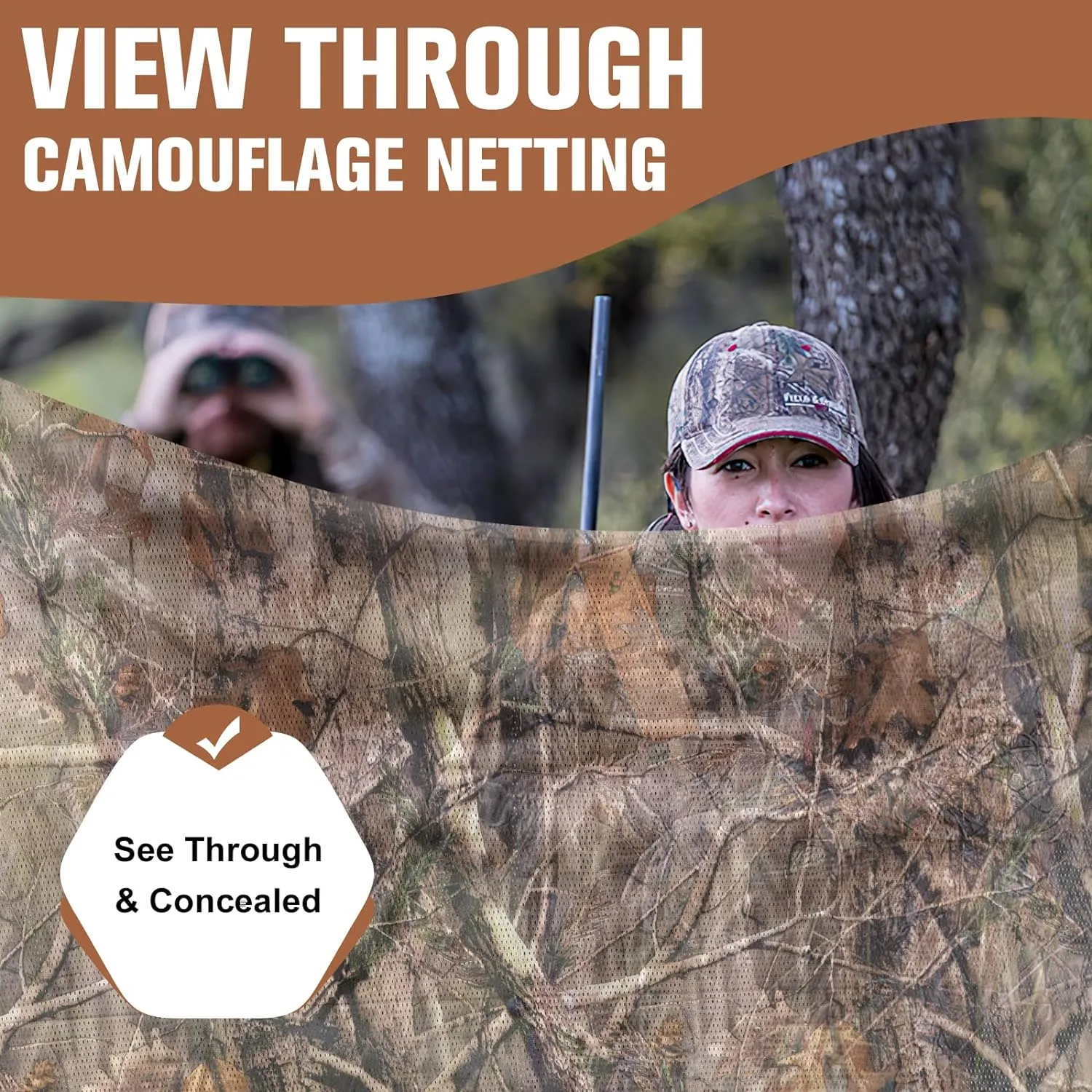 One Way See Through Camouflage Lightweight Mesh Camo Netting 5FTX6.5Ft New, Hunt