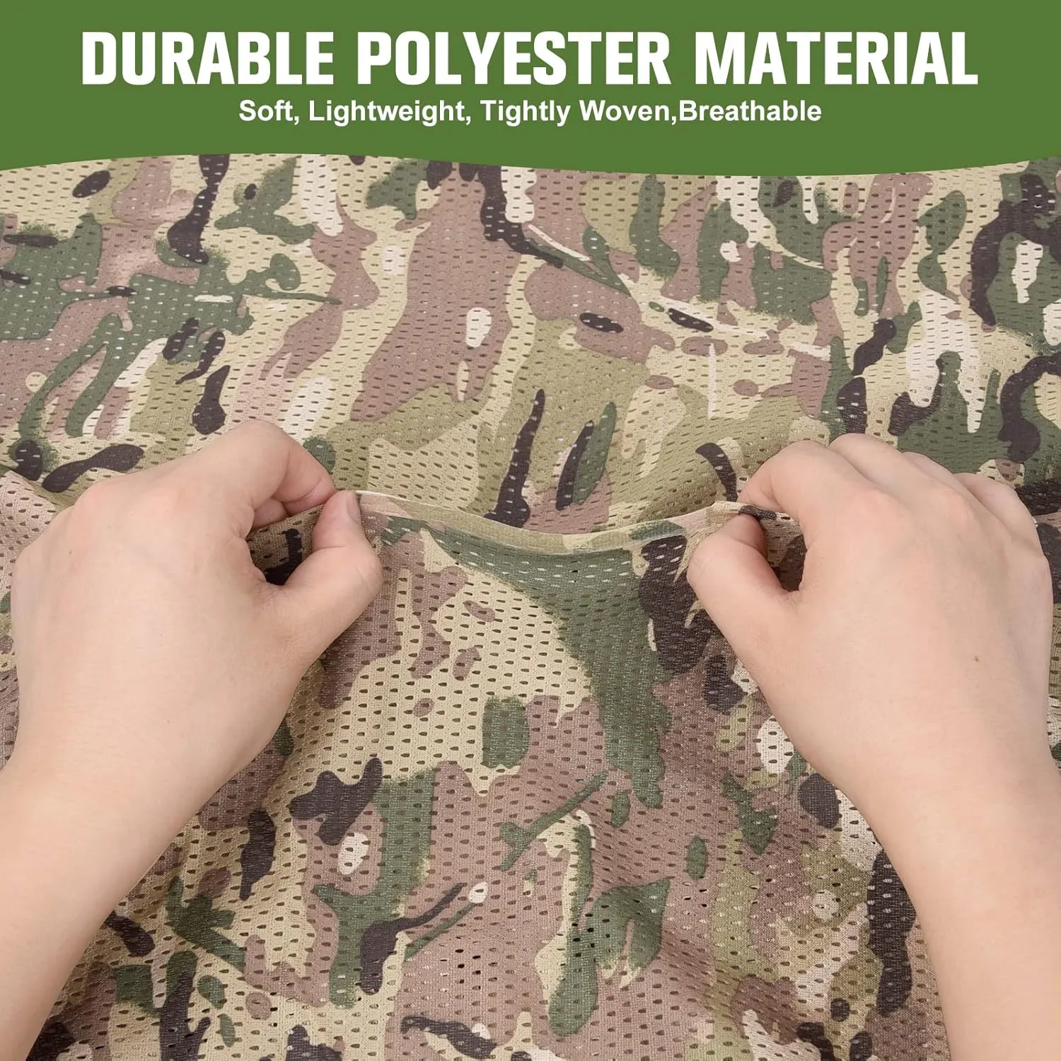 One Way See Through Camouflage Lightweight Mesh Camo Netting 5FTX6.5Ft New, Hunt
