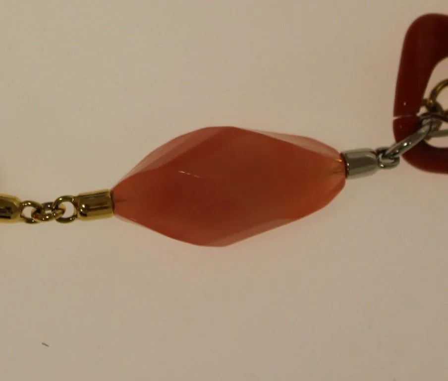 Orange Leather Multicolor Beaded Belt