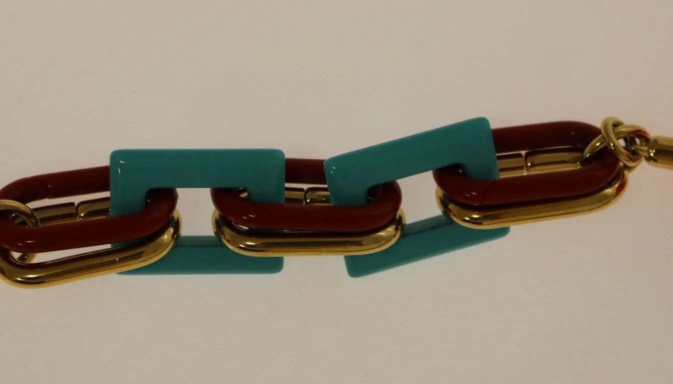 Orange Leather Multicolor Beaded Belt
