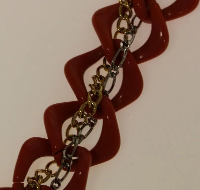 Orange Leather Multicolor Beaded Belt