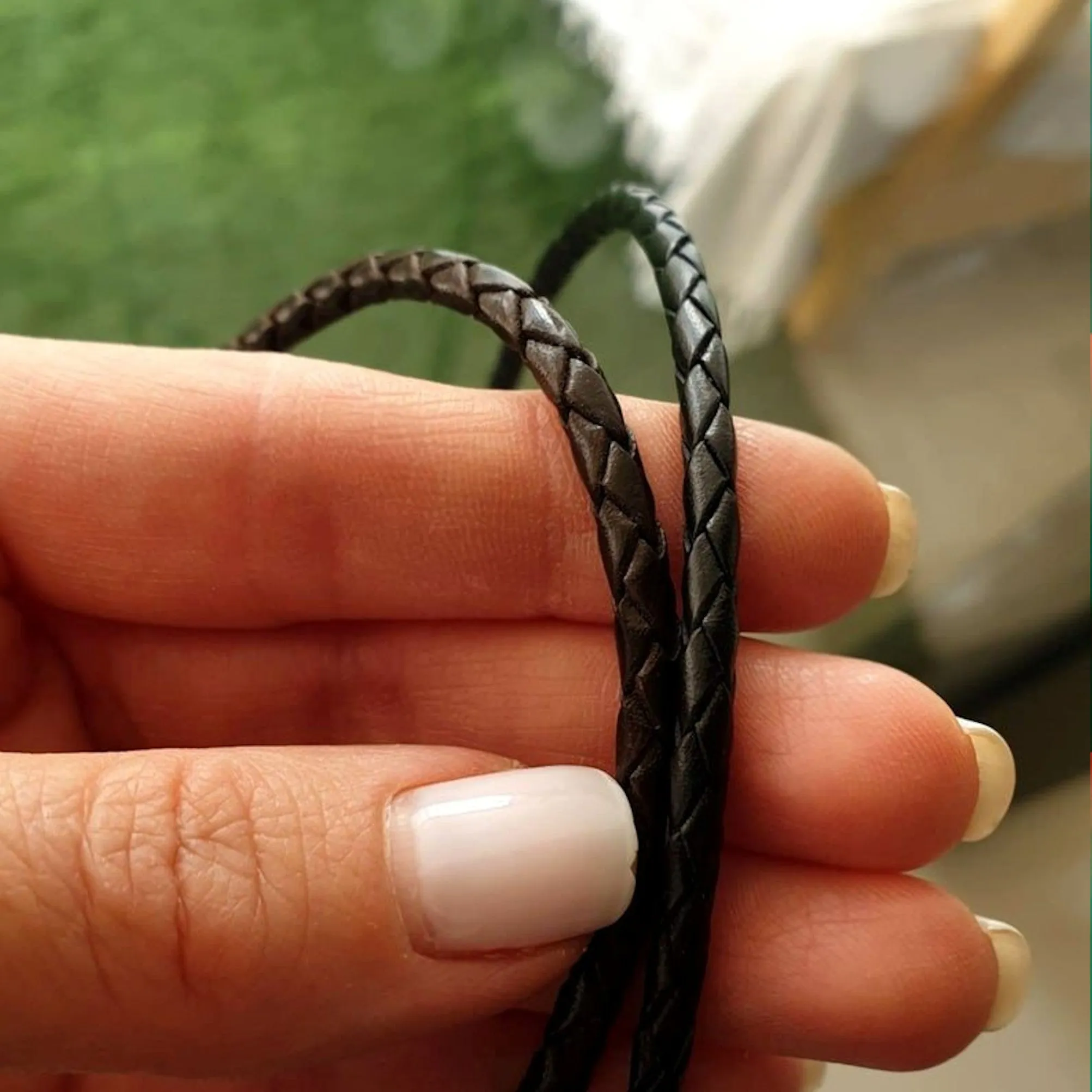 Personalised Handwriting Men's Bracelet - Designer Leather Bracelet
