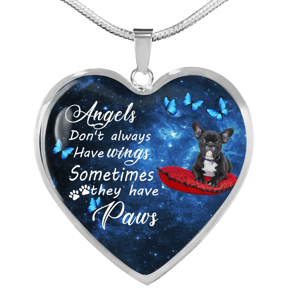 Pet Memorial Necklace, Dog Remembrance Necklace,  French Bulldog