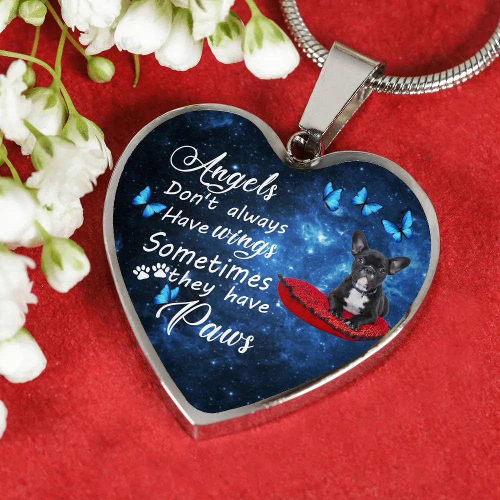 Pet Memorial Necklace, Dog Remembrance Necklace,  French Bulldog