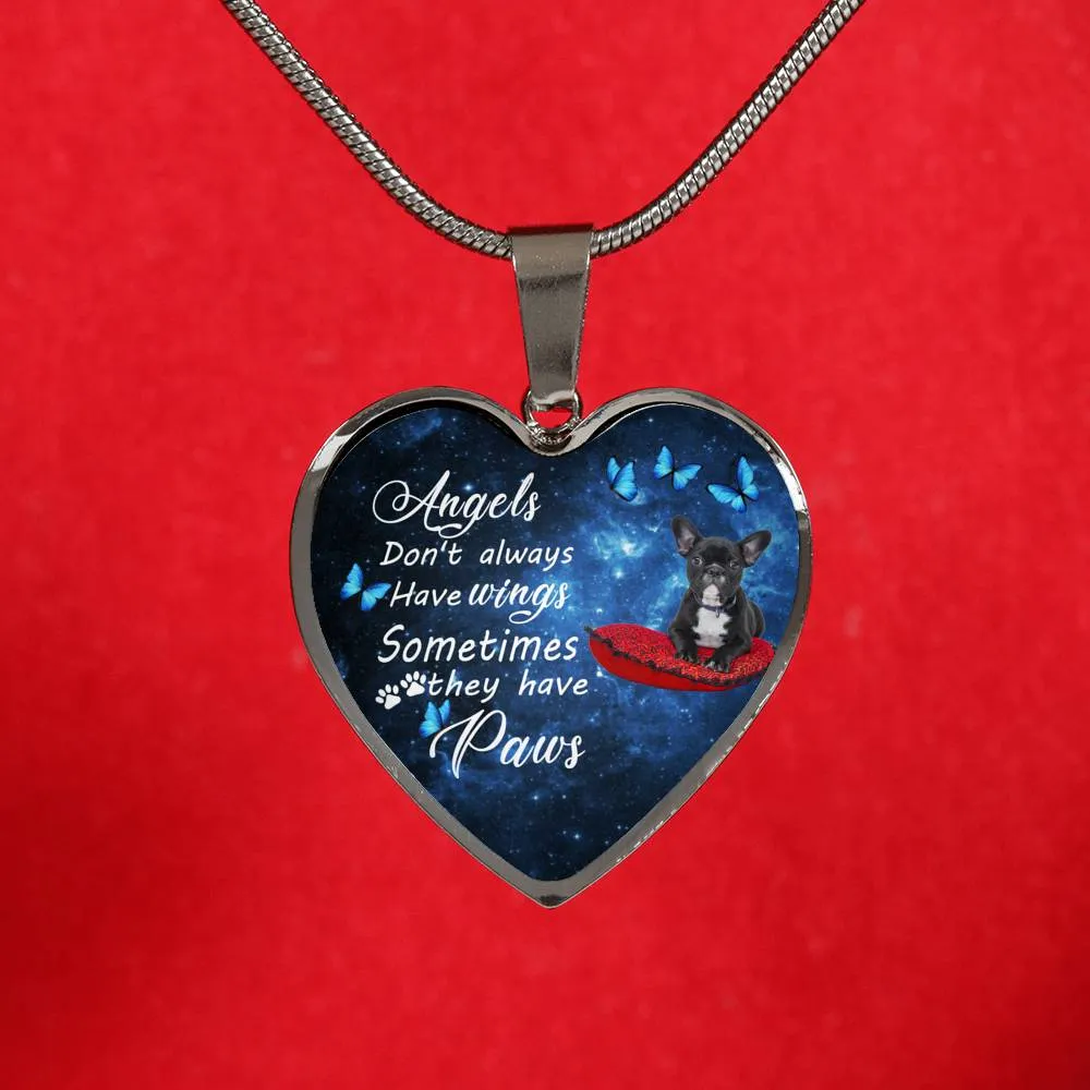 Pet Memorial Necklace, Dog Remembrance Necklace,  French Bulldog
