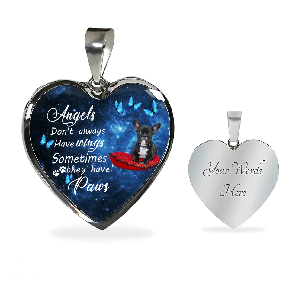 Pet Memorial Necklace, Dog Remembrance Necklace,  French Bulldog
