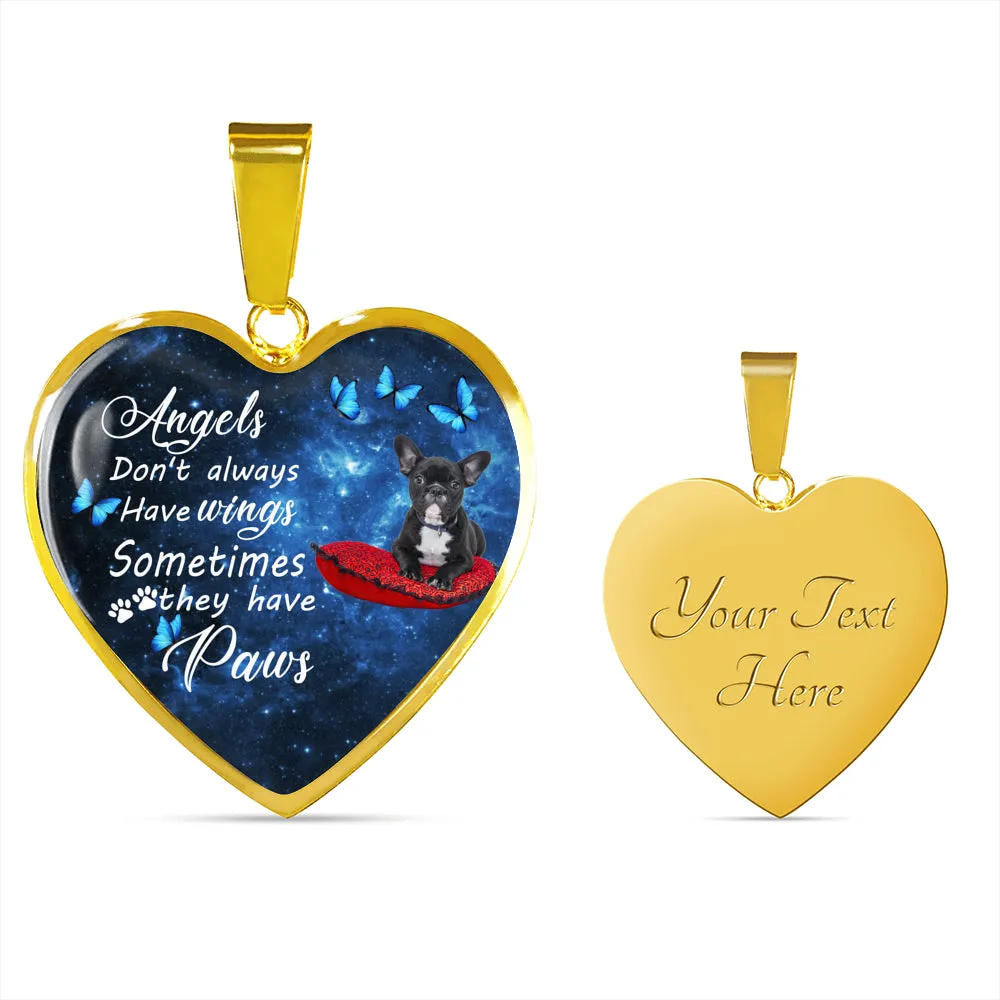 Pet Memorial Necklace, Dog Remembrance Necklace,  French Bulldog