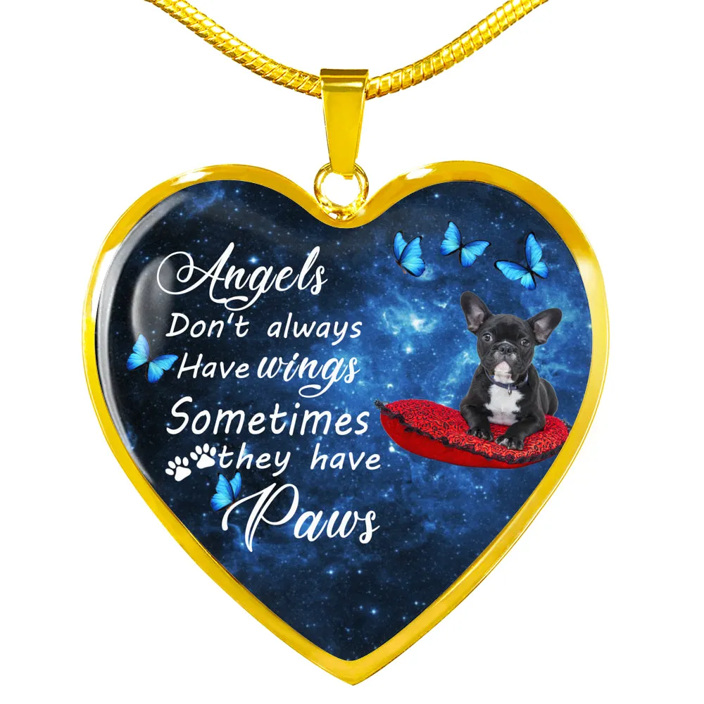 Pet Memorial Necklace, Dog Remembrance Necklace,  French Bulldog