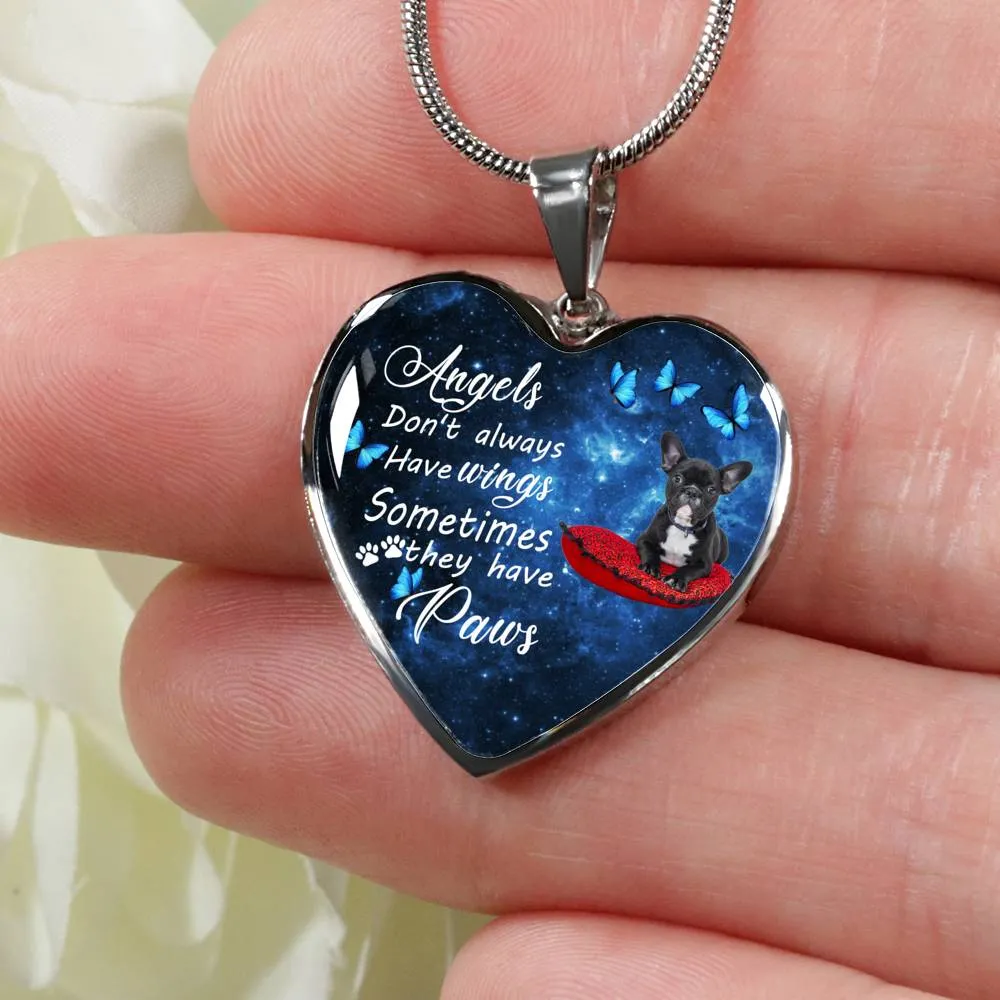 Pet Memorial Necklace, Dog Remembrance Necklace,  French Bulldog
