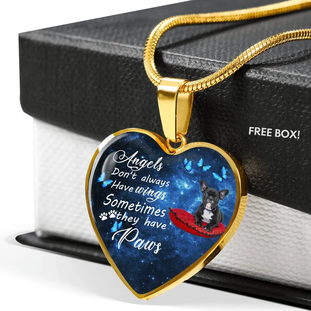 Pet Memorial Necklace, Dog Remembrance Necklace,  French Bulldog