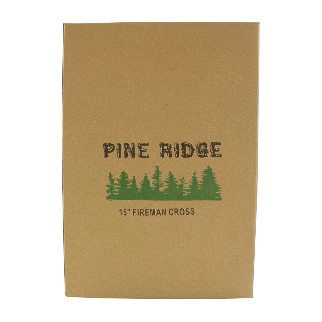 Pine Ridge 15" Fireman Axe Wall Hanging Cross Beautiful Fire Department Emblem Centerpiece - Great For Home, Garage, Shop, and Local Fire Station Decor Hero Series