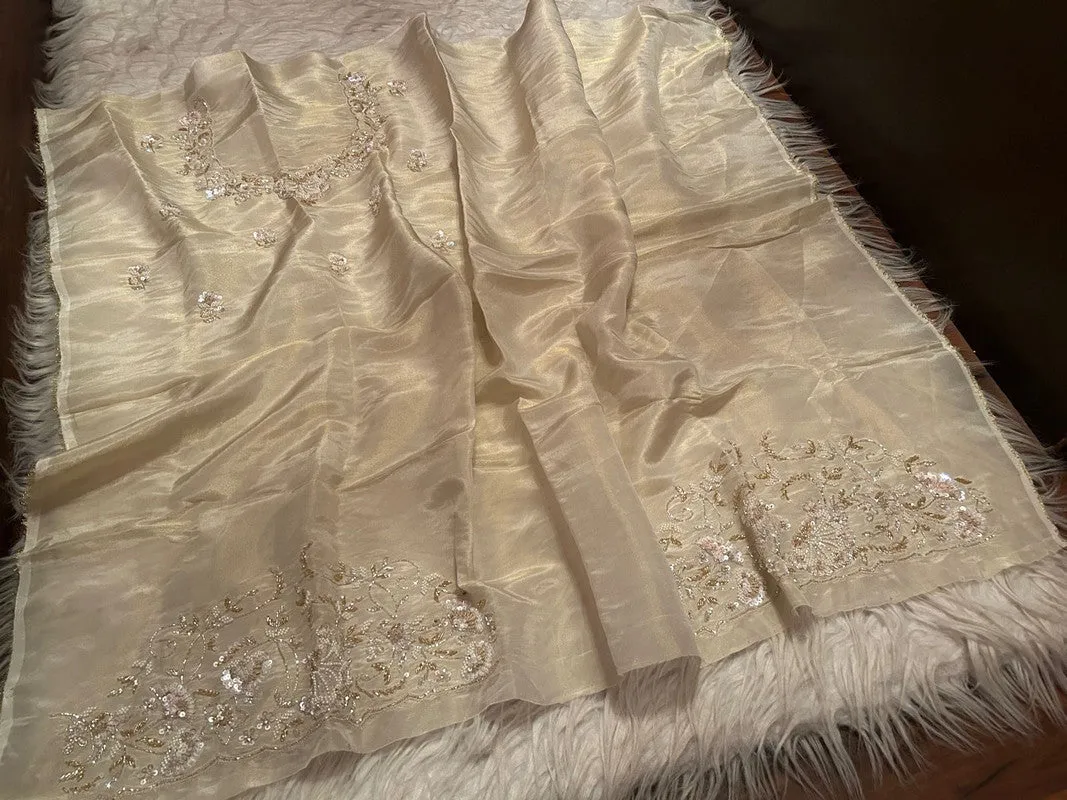 Premium Pure Shimmer Organza Tissue Silk Saree