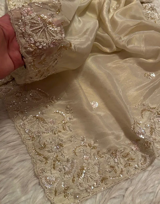 Premium Pure Shimmer Organza Tissue Silk Saree