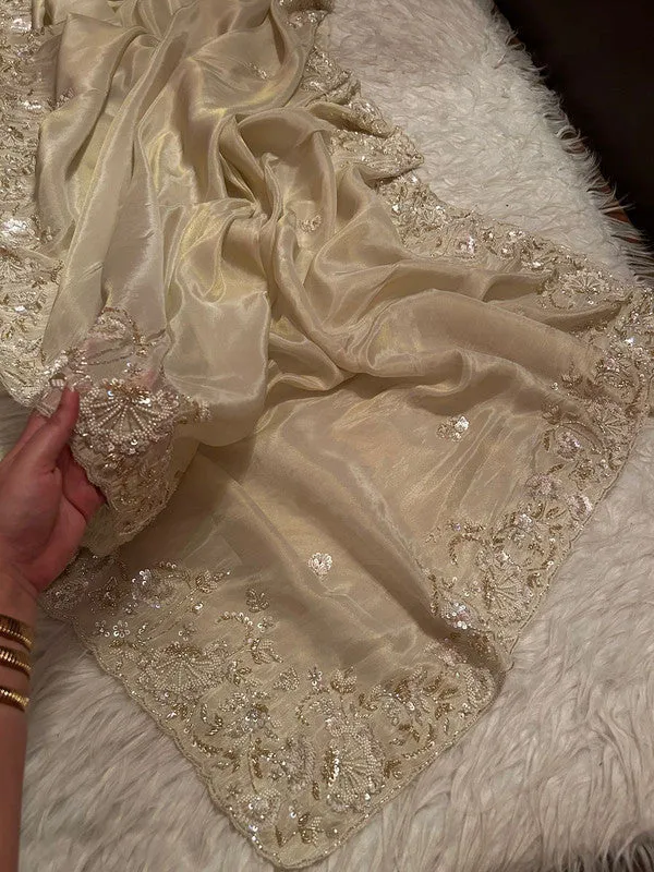 Premium Pure Shimmer Organza Tissue Silk Saree