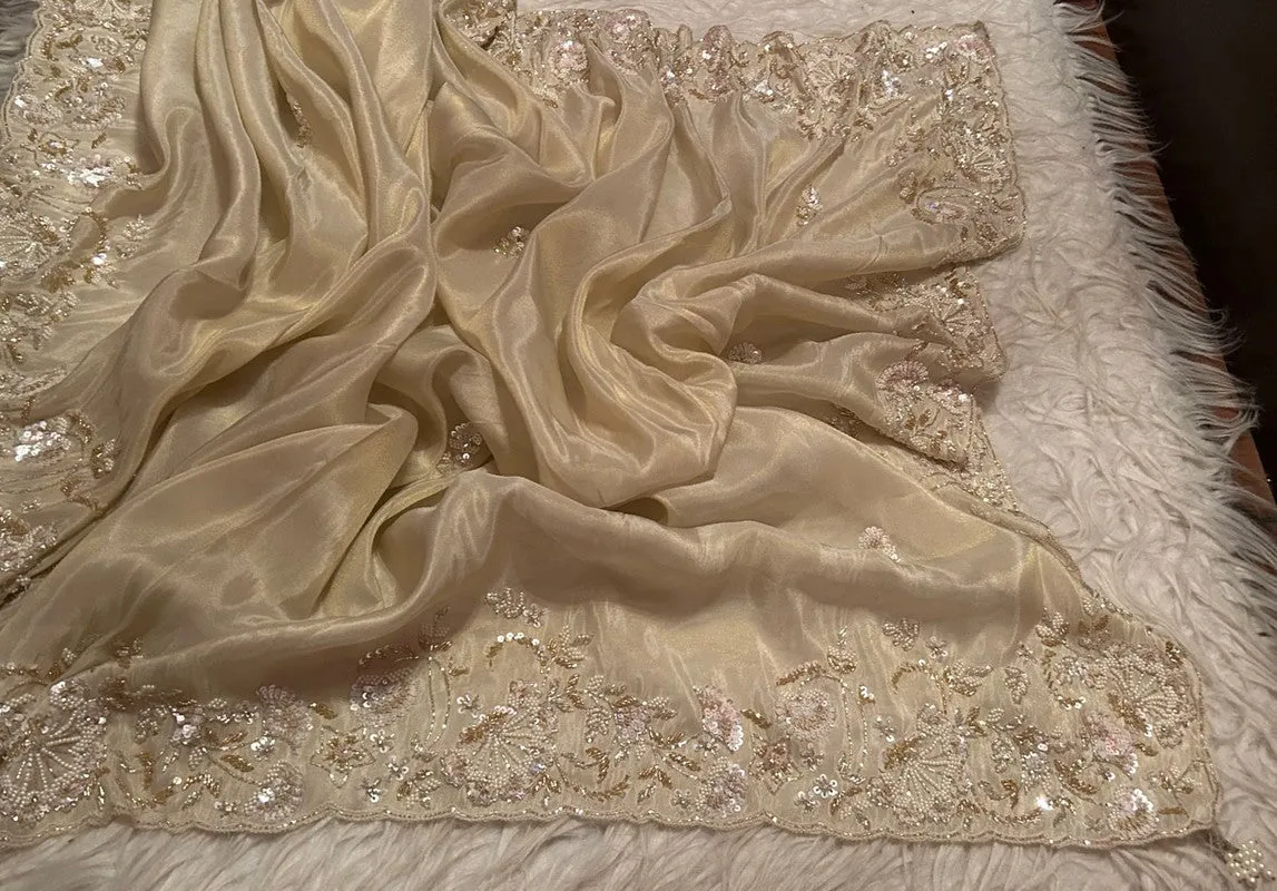 Premium Pure Shimmer Organza Tissue Silk Saree