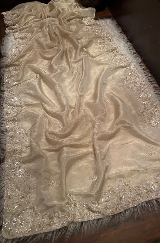 Premium Pure Shimmer Organza Tissue Silk Saree