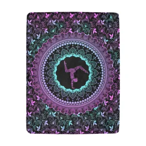 Purple and Black Fleece Mandala Blanket