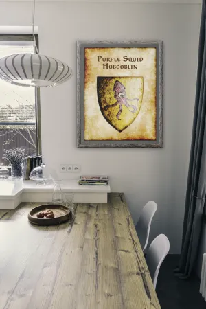 Purple Squid Hobgoblin Heraldry of Greyhawk Anna Meyer Cartography Canvas Art Print