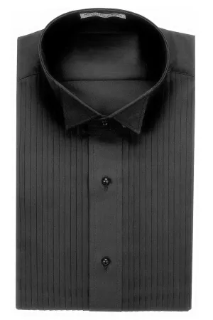 "Thadeus" Kids Black Wingtip Tuxedo Shirt