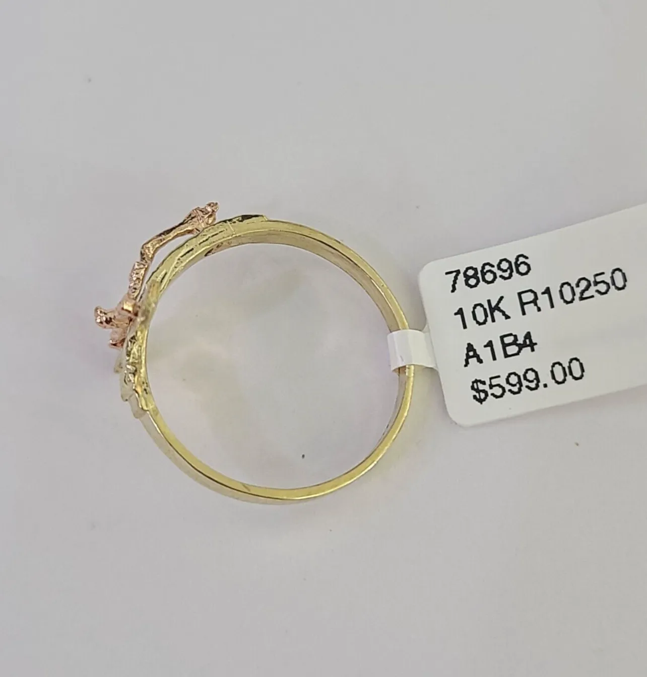 Real 10k Jesus Cross Ring Band Wedding Engagement Casual Women Yellow Gold