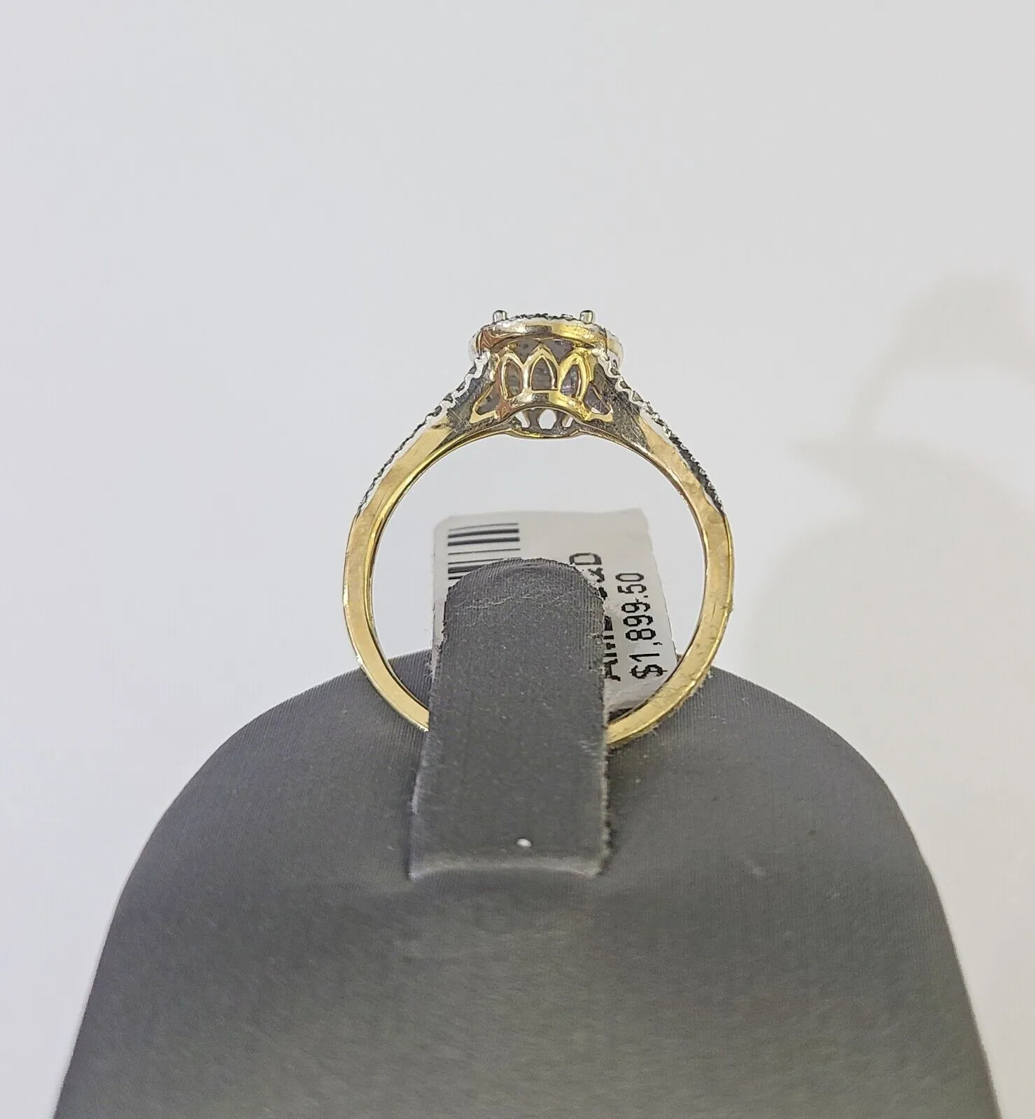 Real 10k Yellow Gold Diamond Ladies Ring Women Casual Engagement Wedding