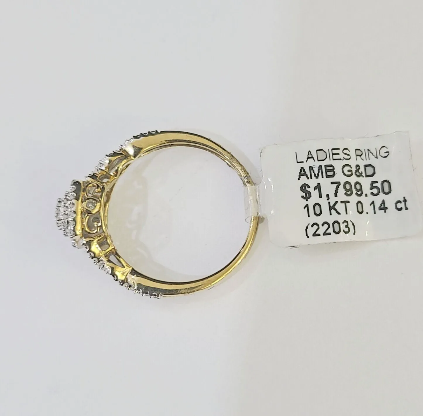 Real 10k Yellow Gold Diamond Ladies Ring Women Casual Engagement Wedding