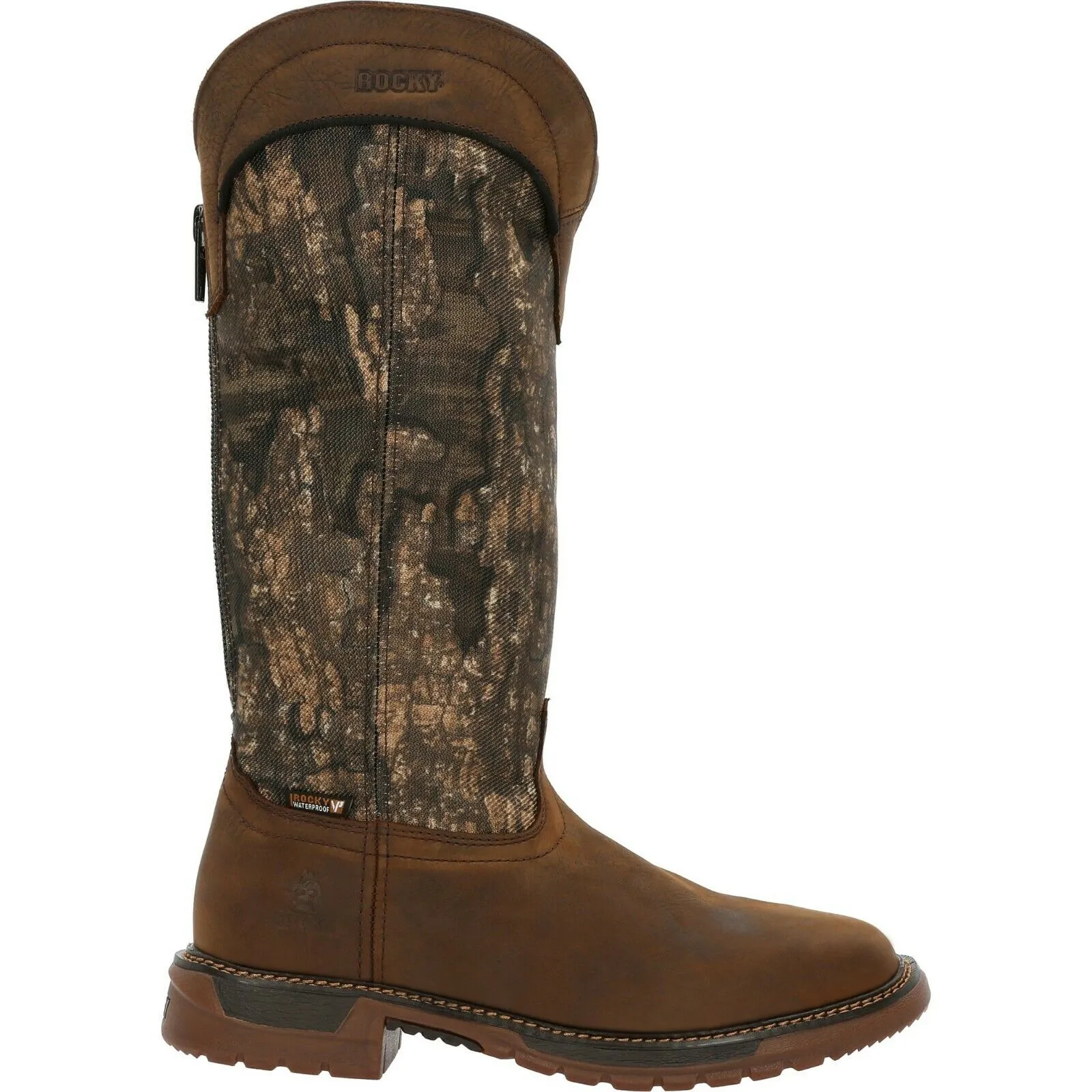 Rocky RKW0348 Men's 16" Original Ride FLX Black Zip Waterproof Snake Boots Shoes