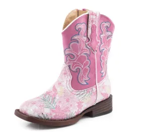 Roper Boots Toddler Glitter Floral Pink