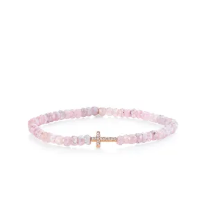 Rose Gold & Diamond Cross on Grapolite
