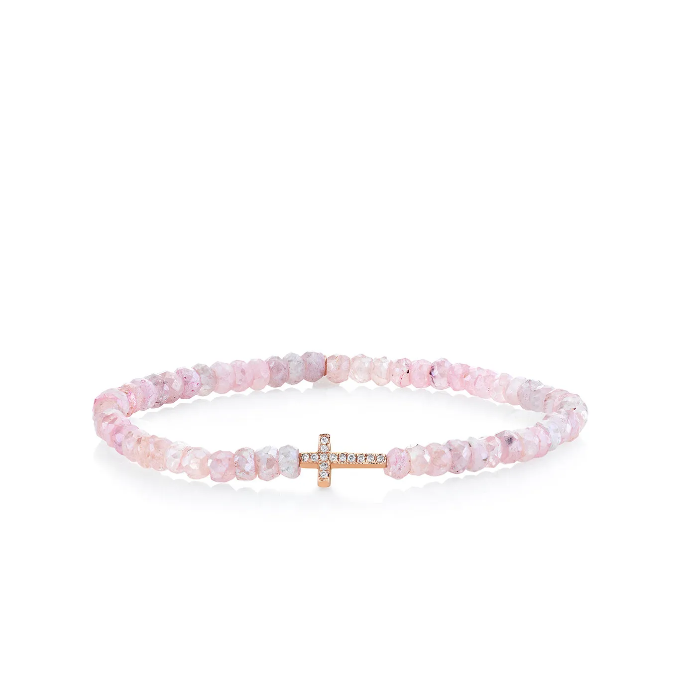 Rose Gold & Diamond Cross on Grapolite