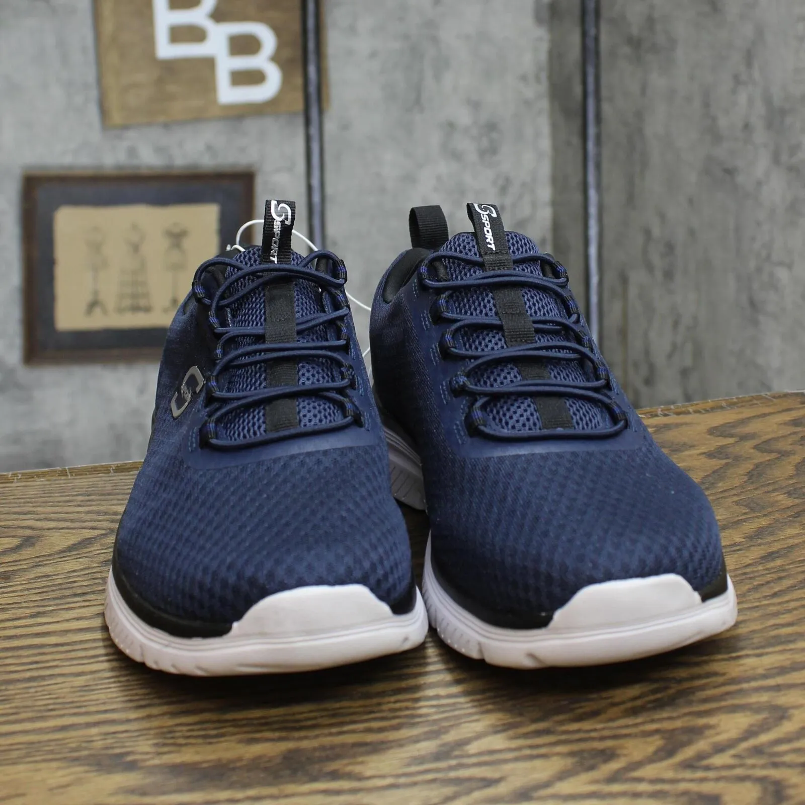 S Sport By Skechers Mens Pull On Wilmer Sneakers 88421421 Navy Blue 10W