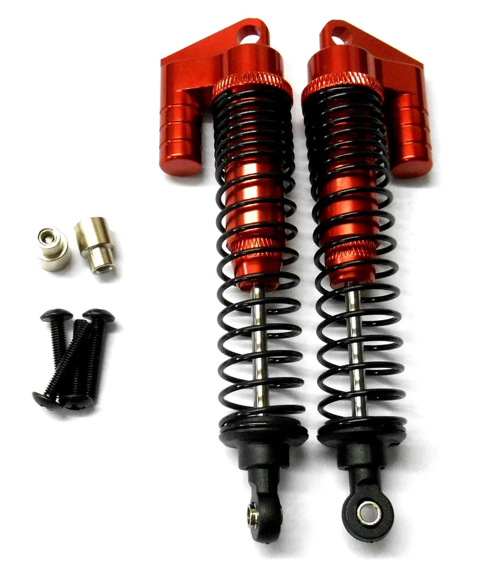 S108004R 1/10 Scale RC Alloy Adjustable Shock Absorber Damper x 2 Red 100mm
