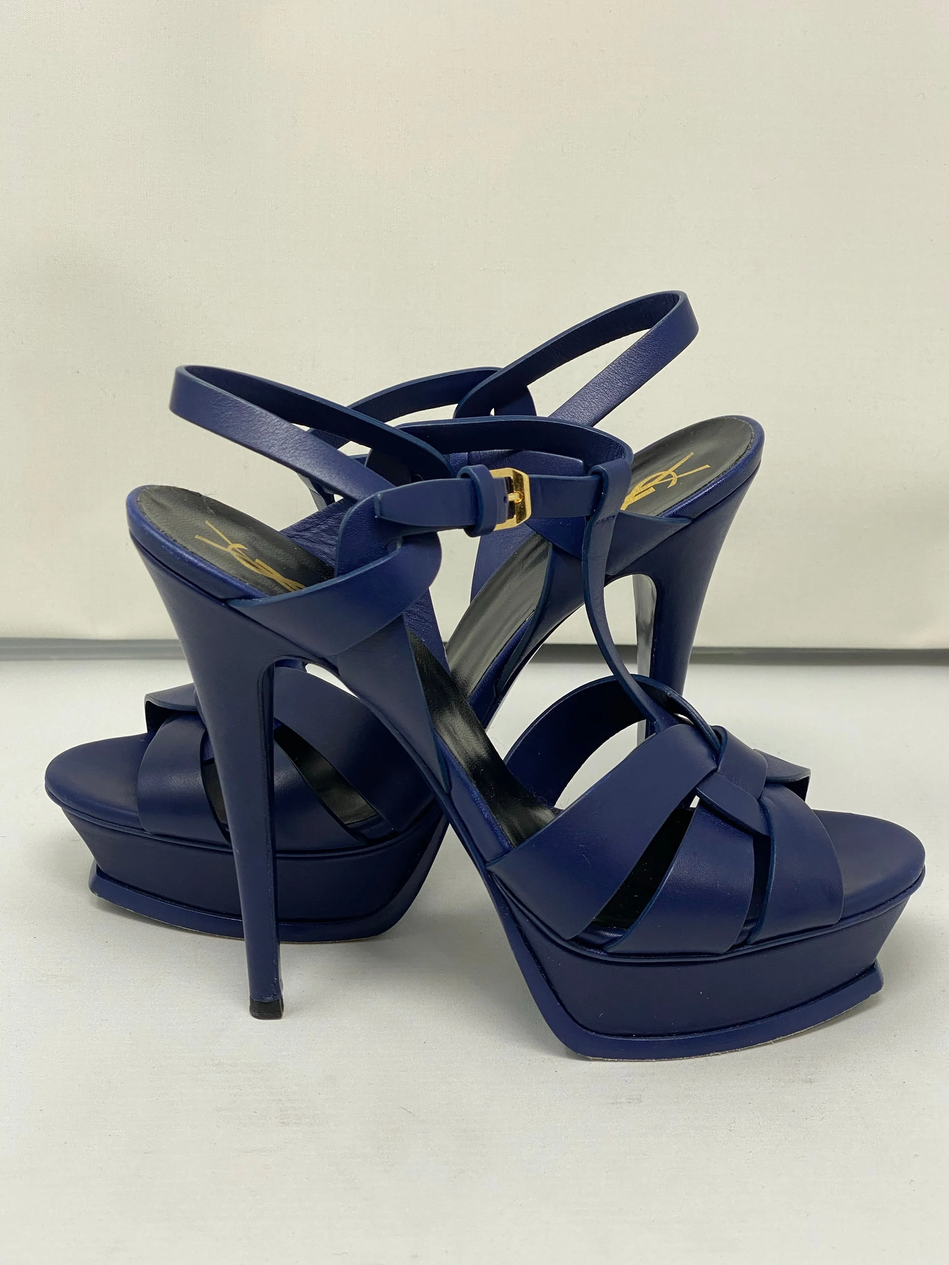 Saint Laurent Navy Leather Tribute