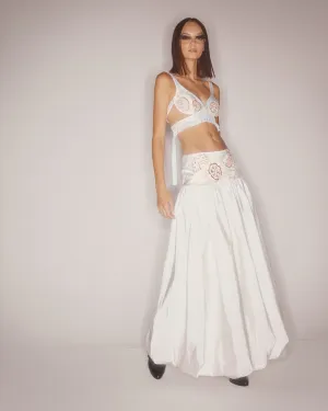 SALMA EMBELLISHED WHITE SKIRT