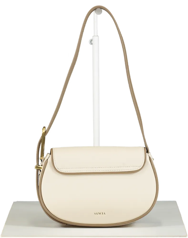 Sancia Beige Leather Izara Bag - Ecru Hazel