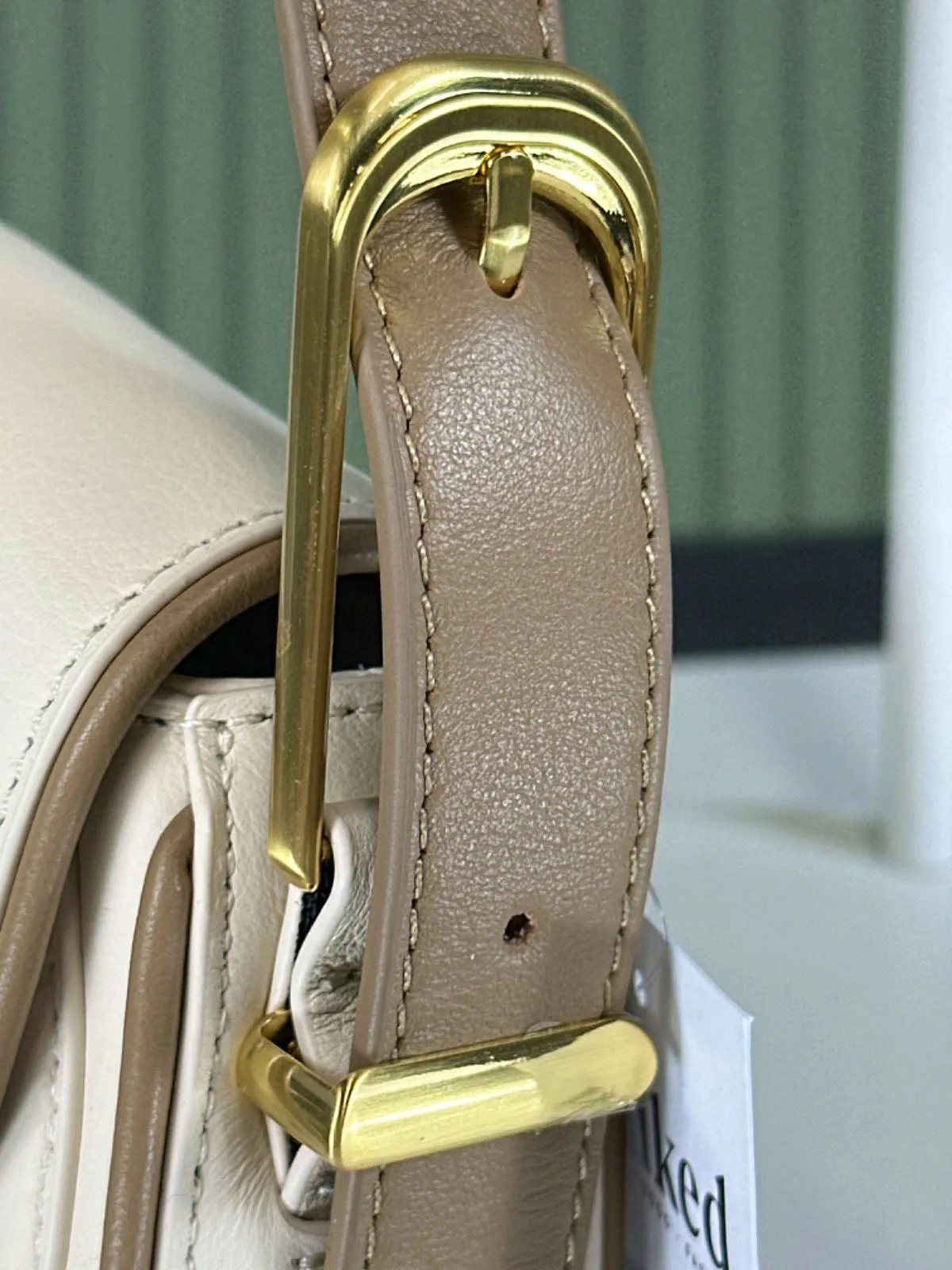 Sancia Beige Leather Izara Bag - Ecru Hazel