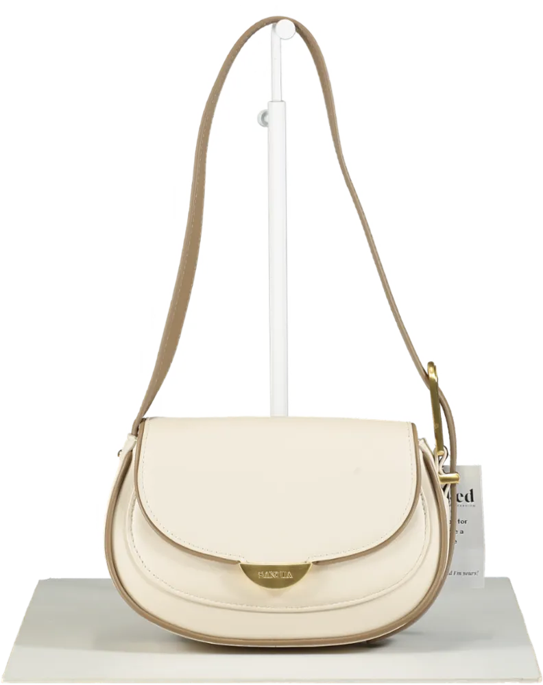 Sancia Beige Leather Izara Bag - Ecru Hazel