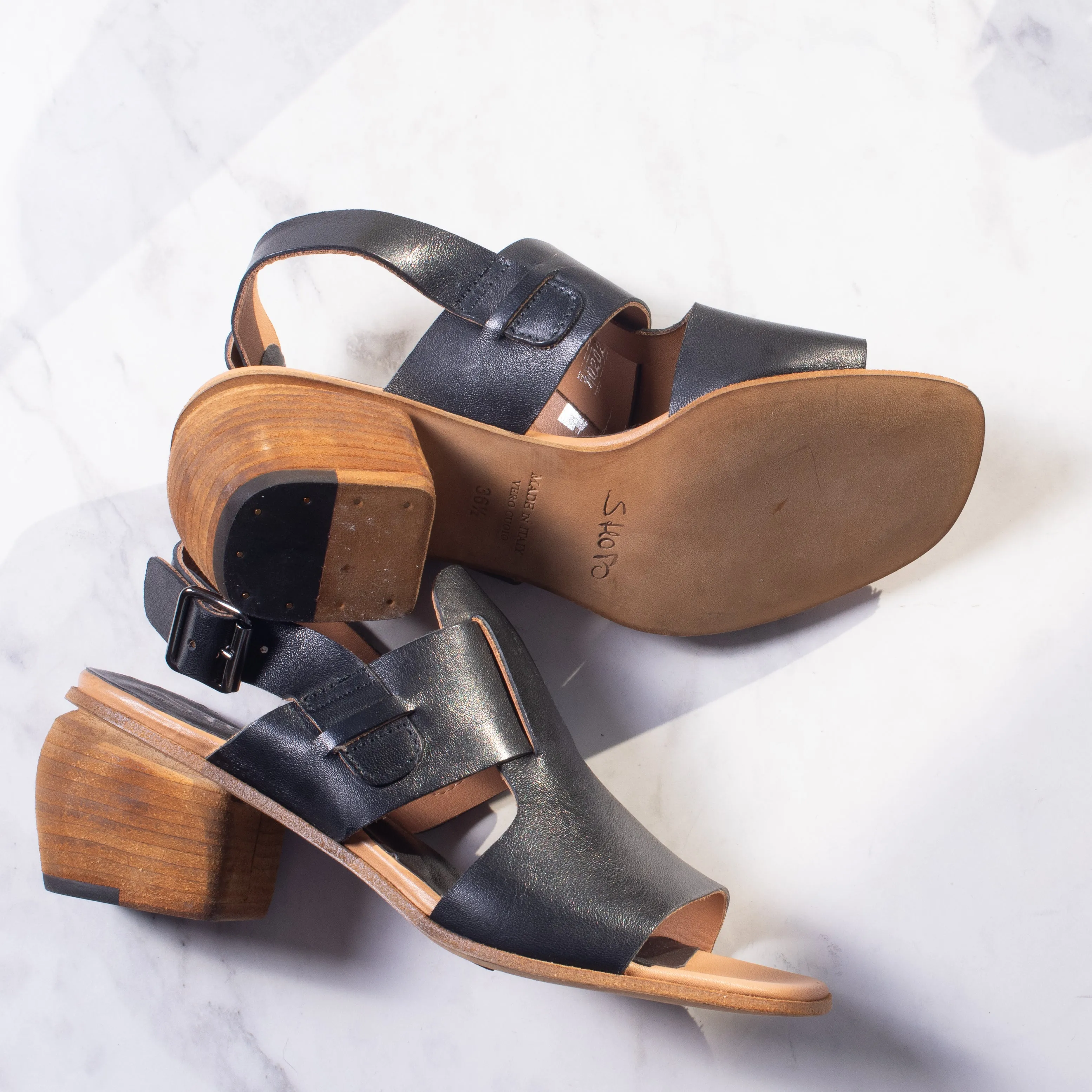 Shoto Mid Heel Sandal (black)