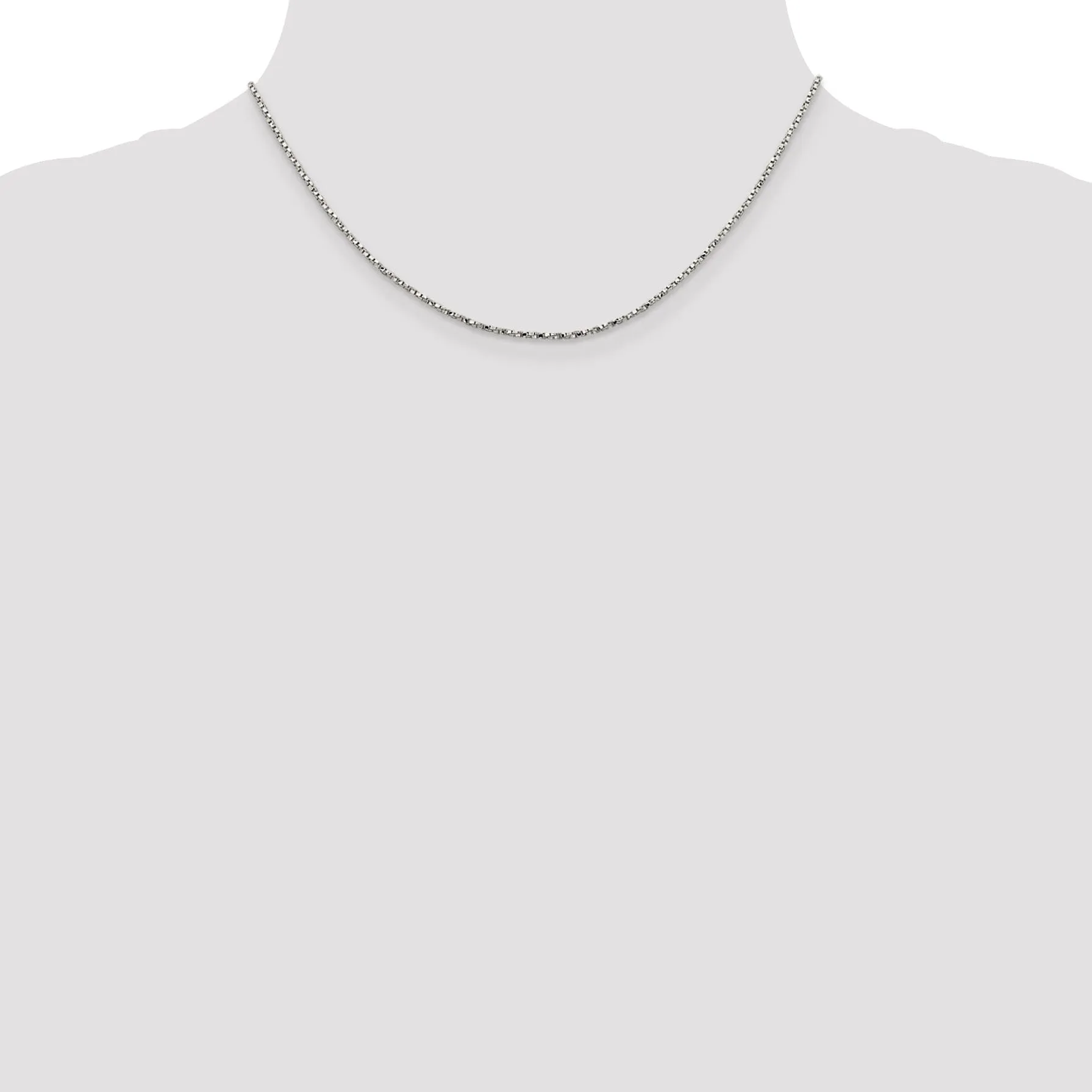 Silver Polished 1.35-mm Twisted Box Chain