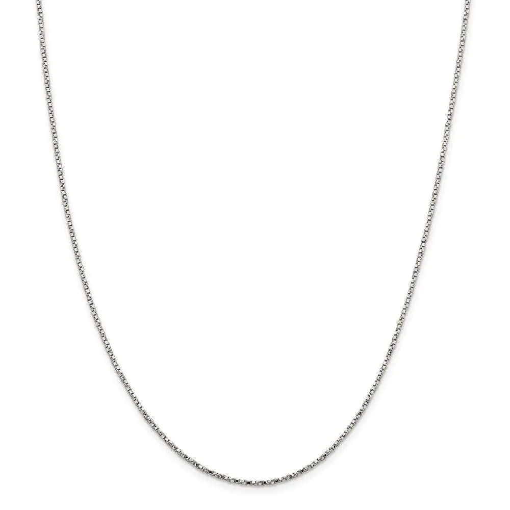 Silver Polished 1.35-mm Twisted Box Chain