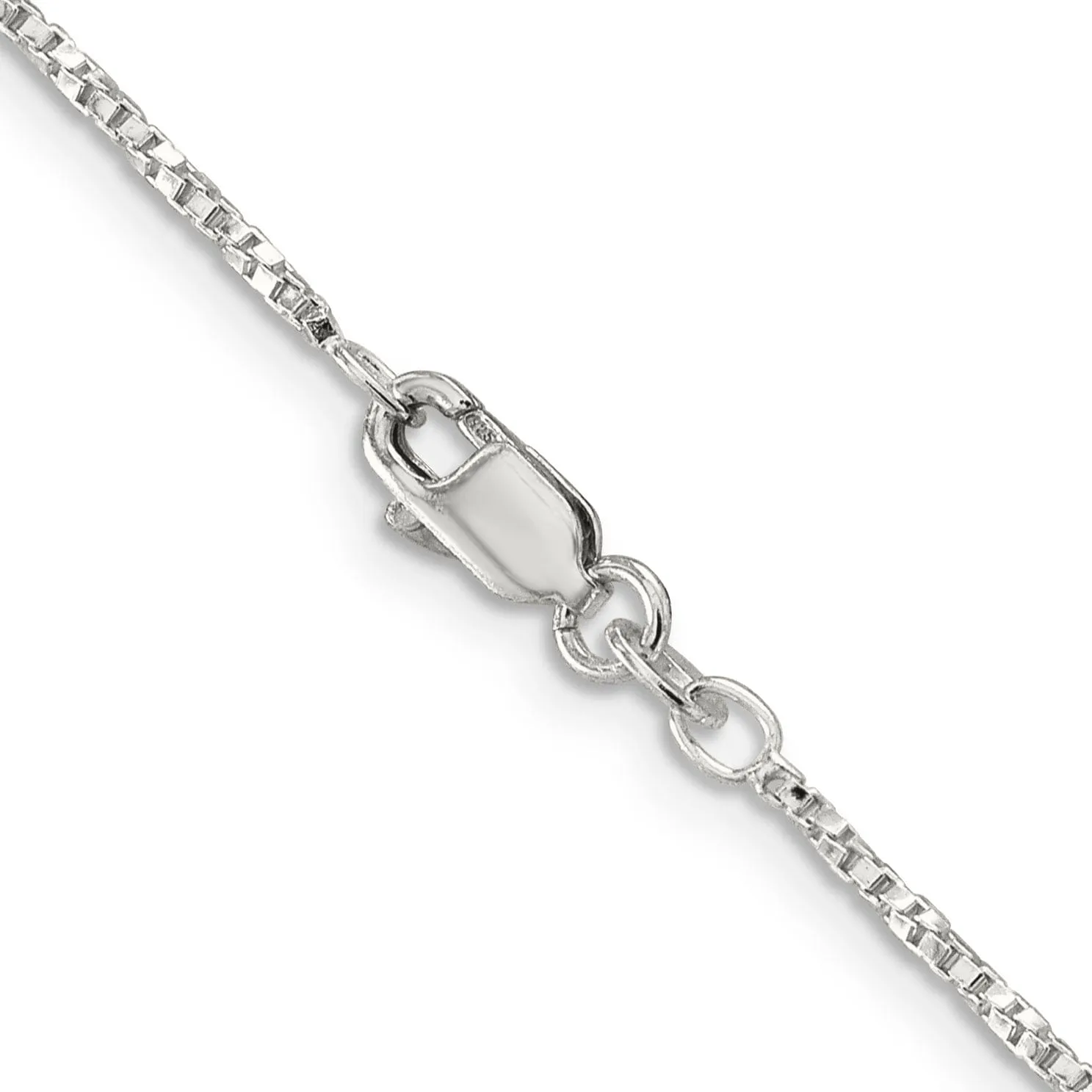 Silver Polished 1.35-mm Twisted Box Chain