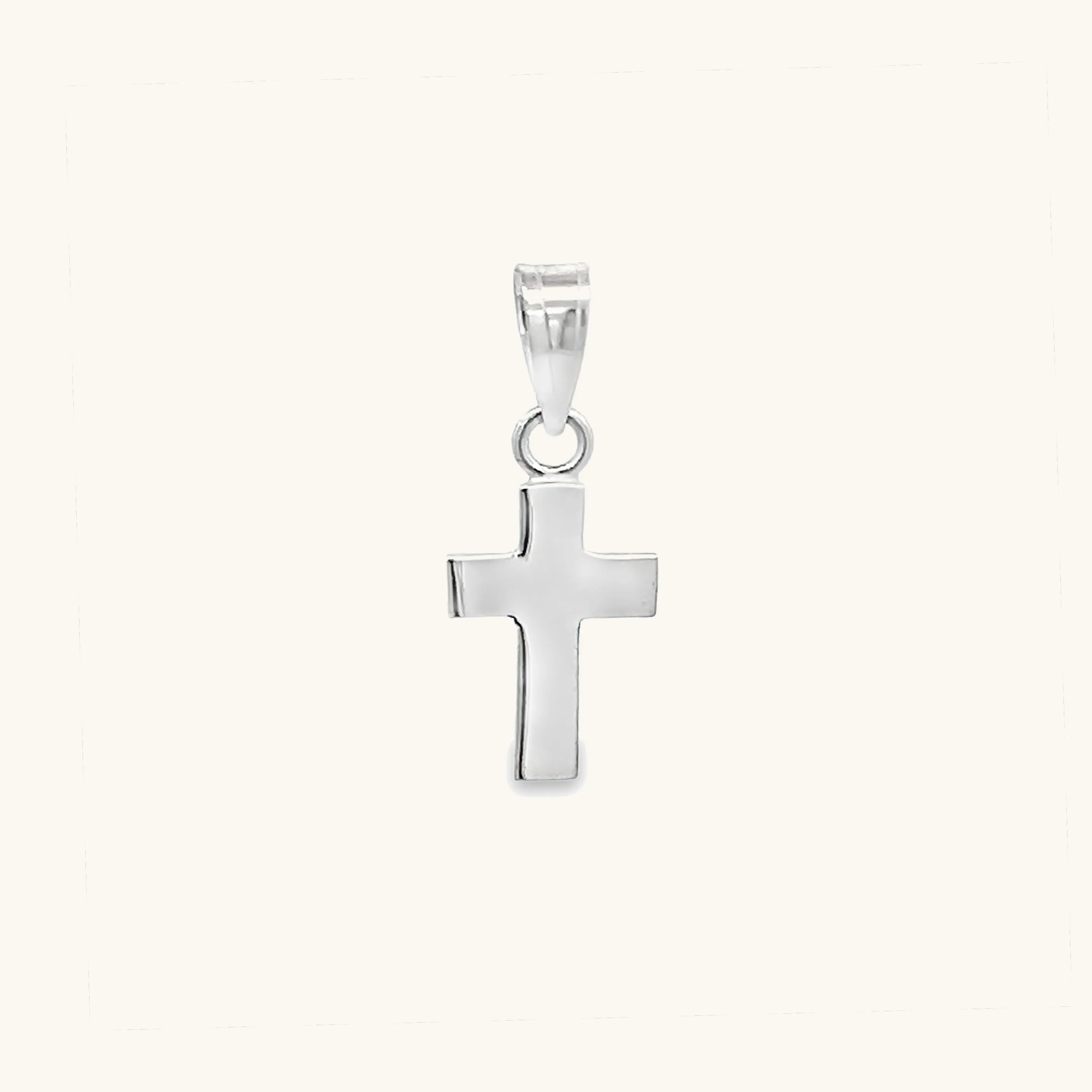 SOLID 14K GOLD .06CT DIAMOND CROSS PENDANT XXS