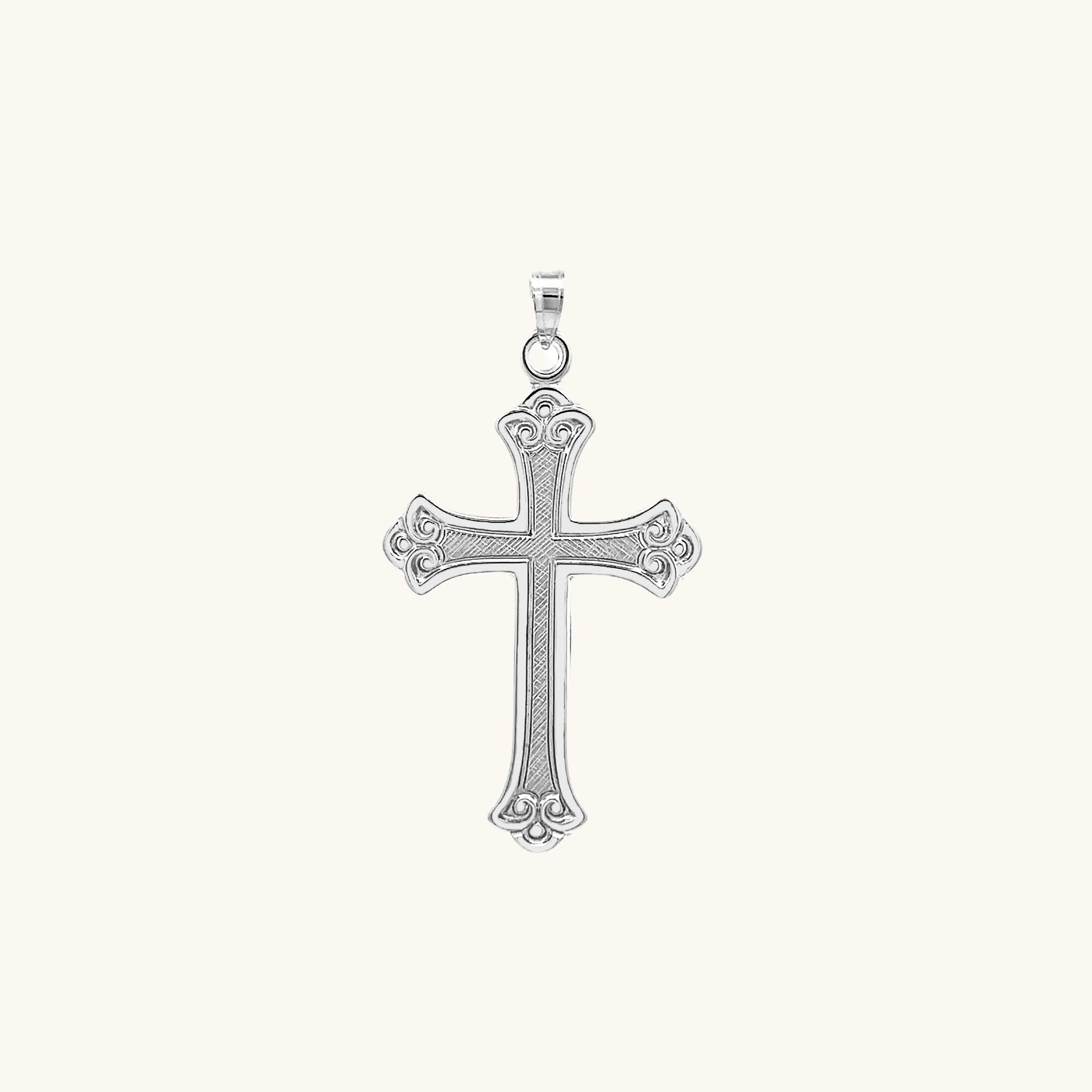 SOLID 14K GOLD DESIGN CROSS PENDANT