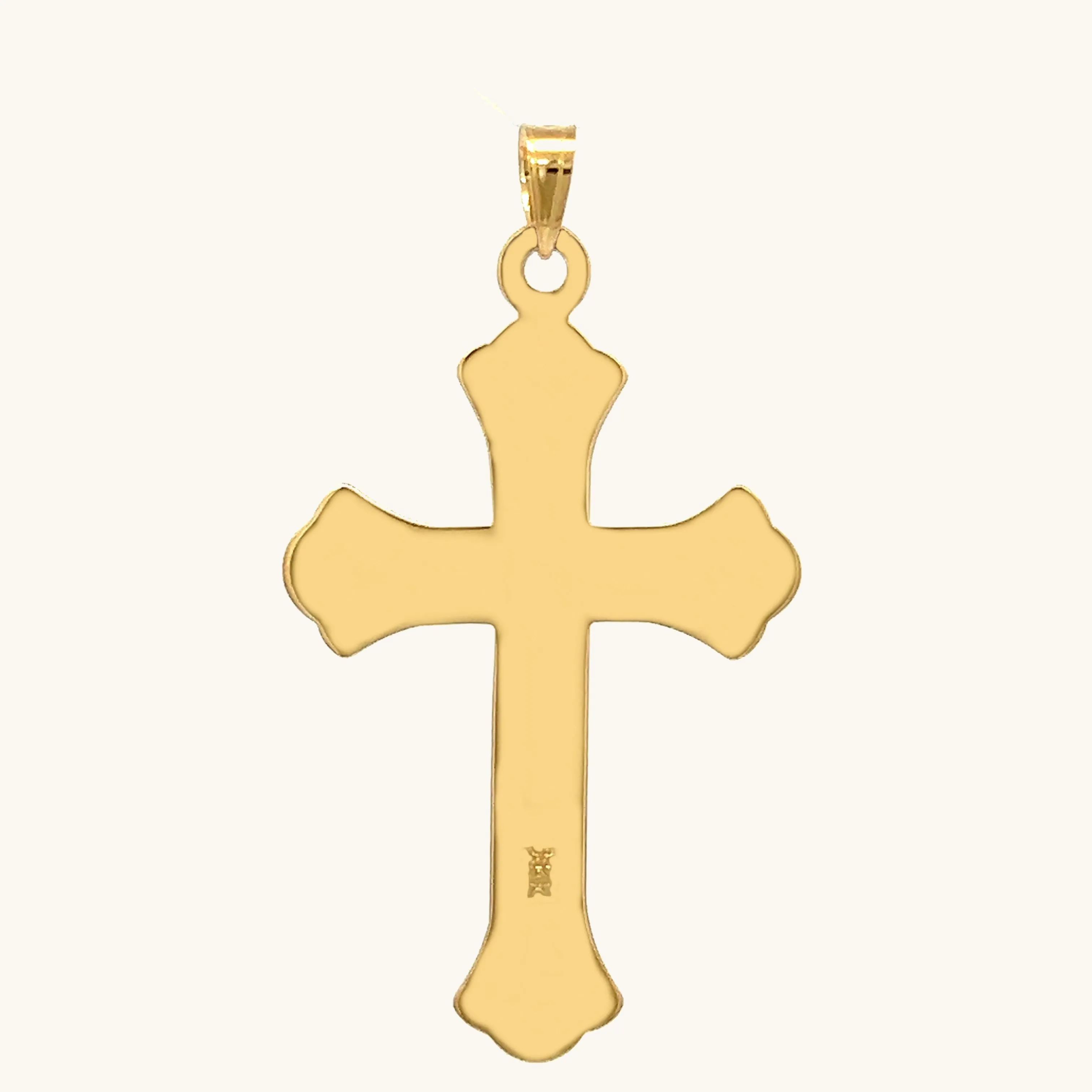 SOLID 14K GOLD DESIGN CROSS PENDANT