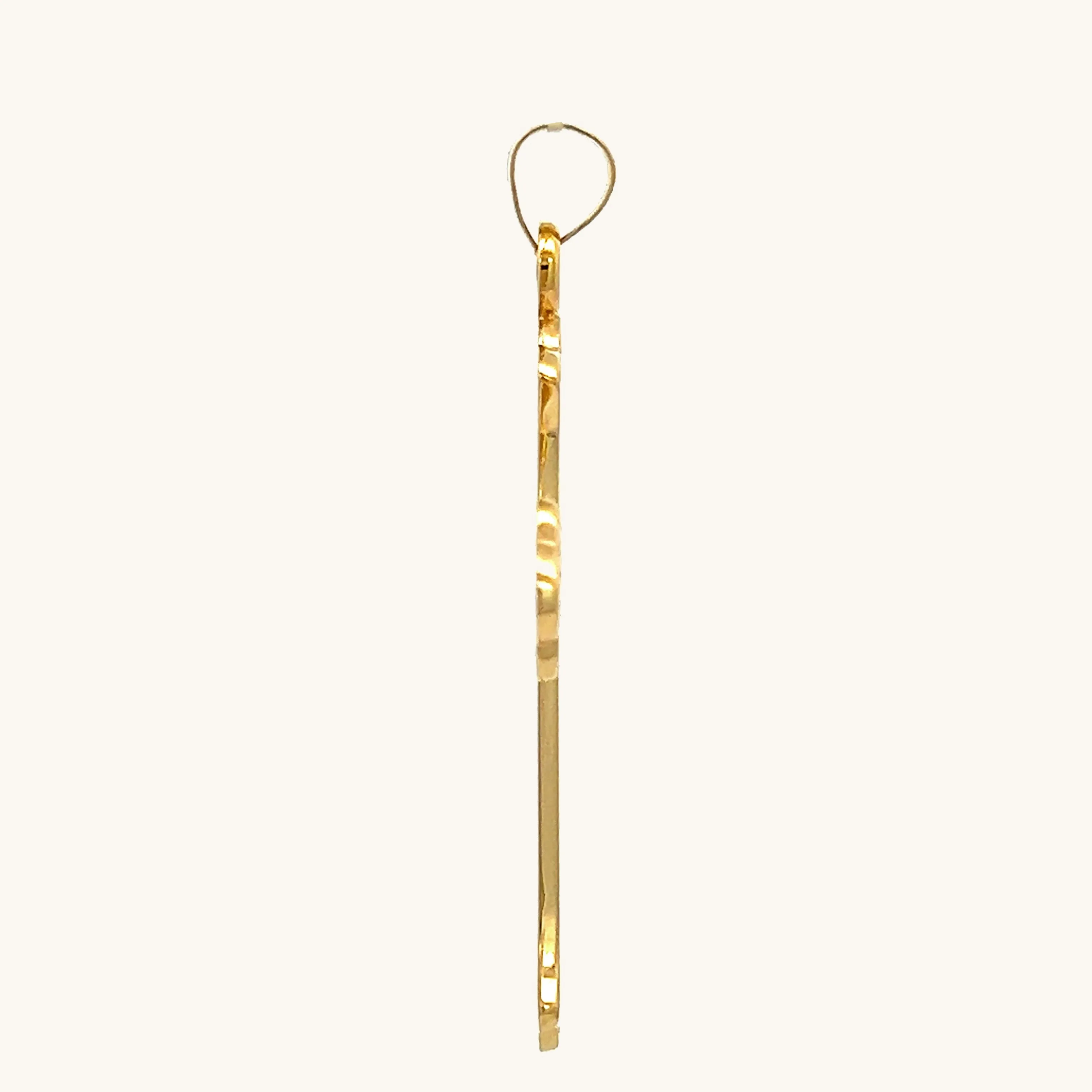 SOLID 14K GOLD DESIGN CROSS PENDANT