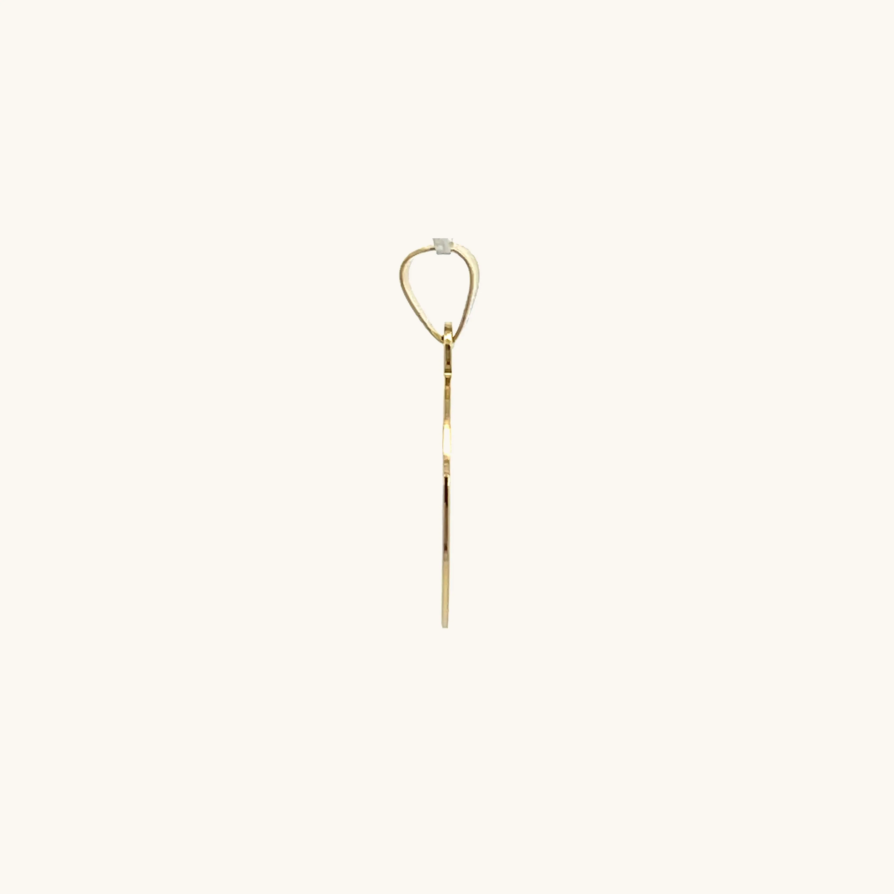 SOLID 14K YELLOW GOLD CUT OUT CROSS CHARM PENDANT