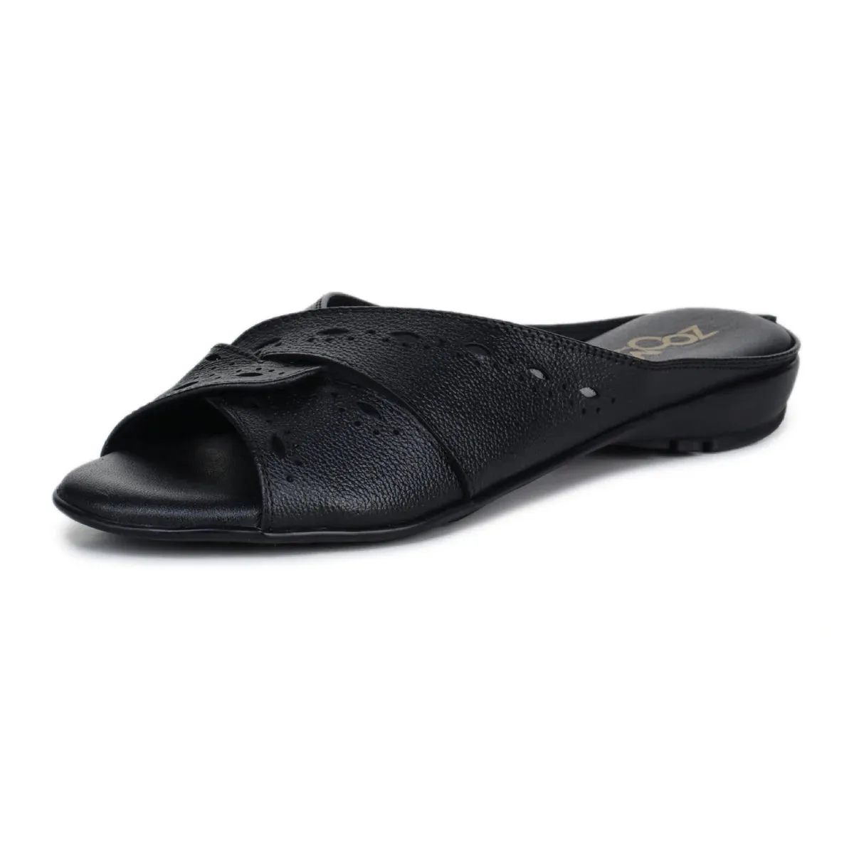 Sophisticated Women's Leather Slippers L 615 with Brogue Design
