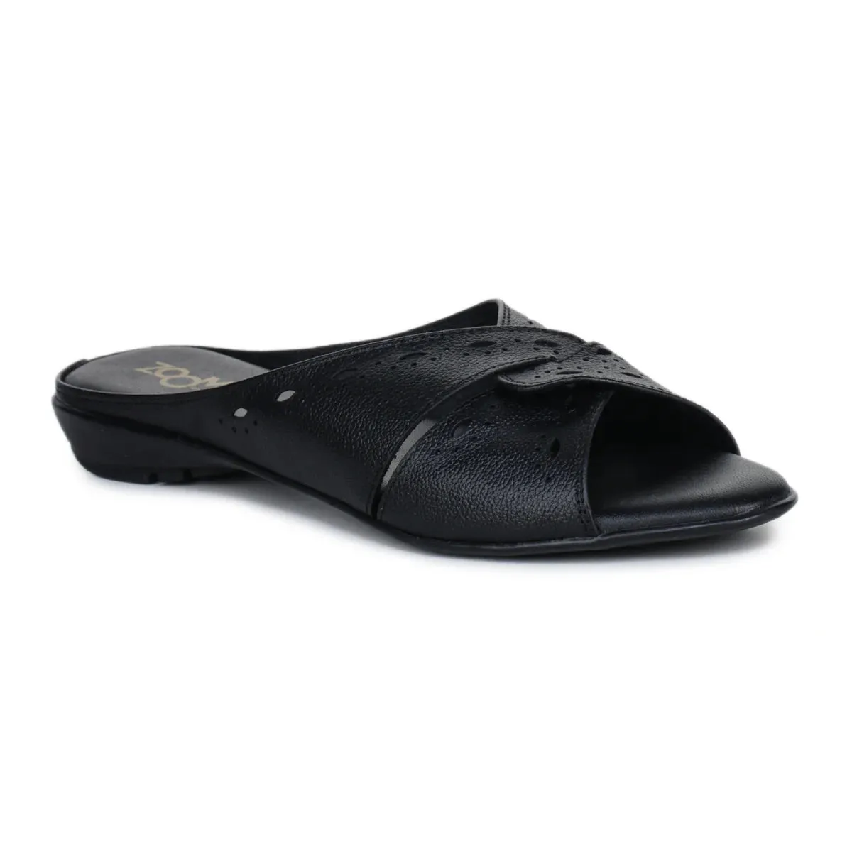 Sophisticated Women's Leather Slippers L 615 with Brogue Design